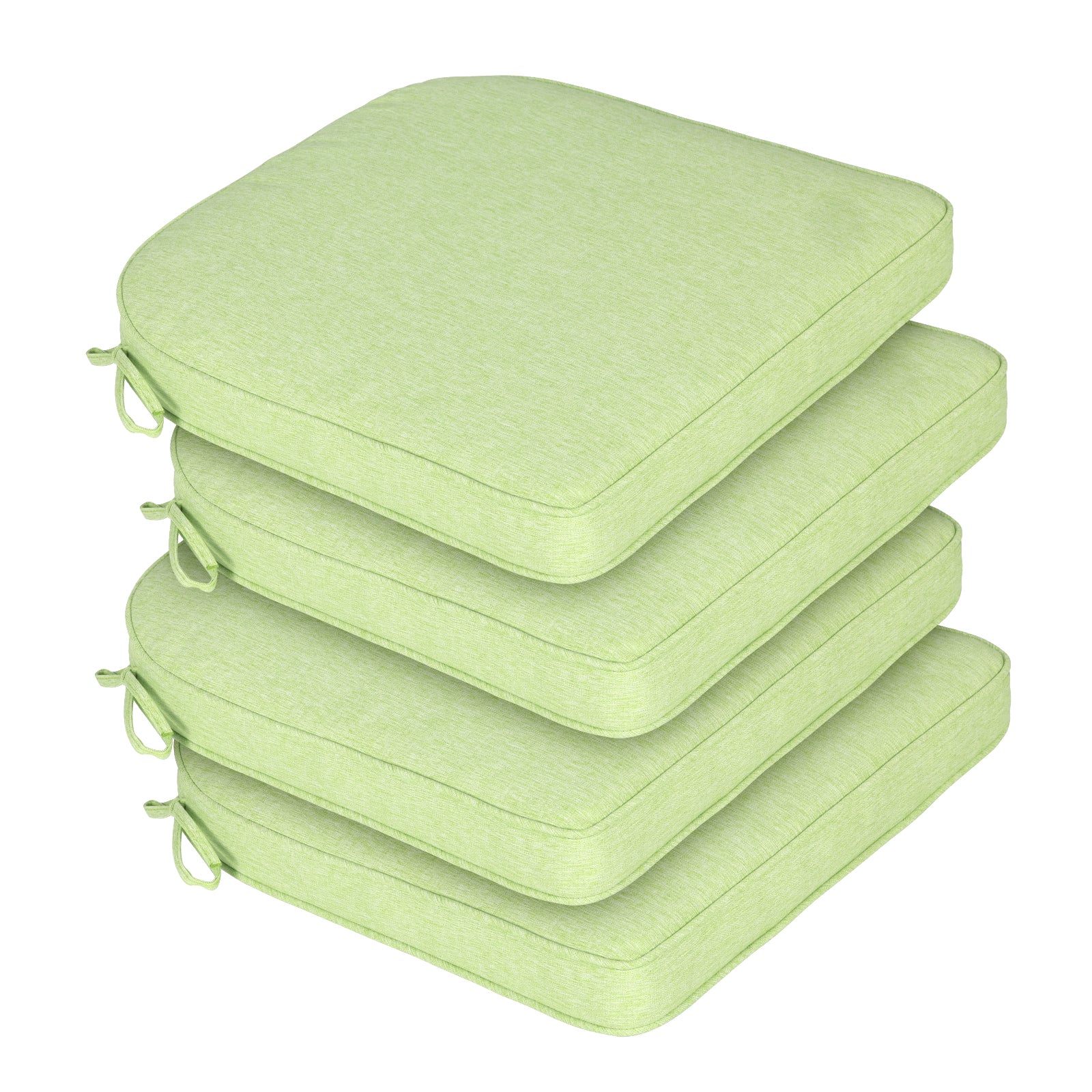 Outdoor Dining Chair Cushions Set, Patio Chair Pads with Ties, Green - Aoodor